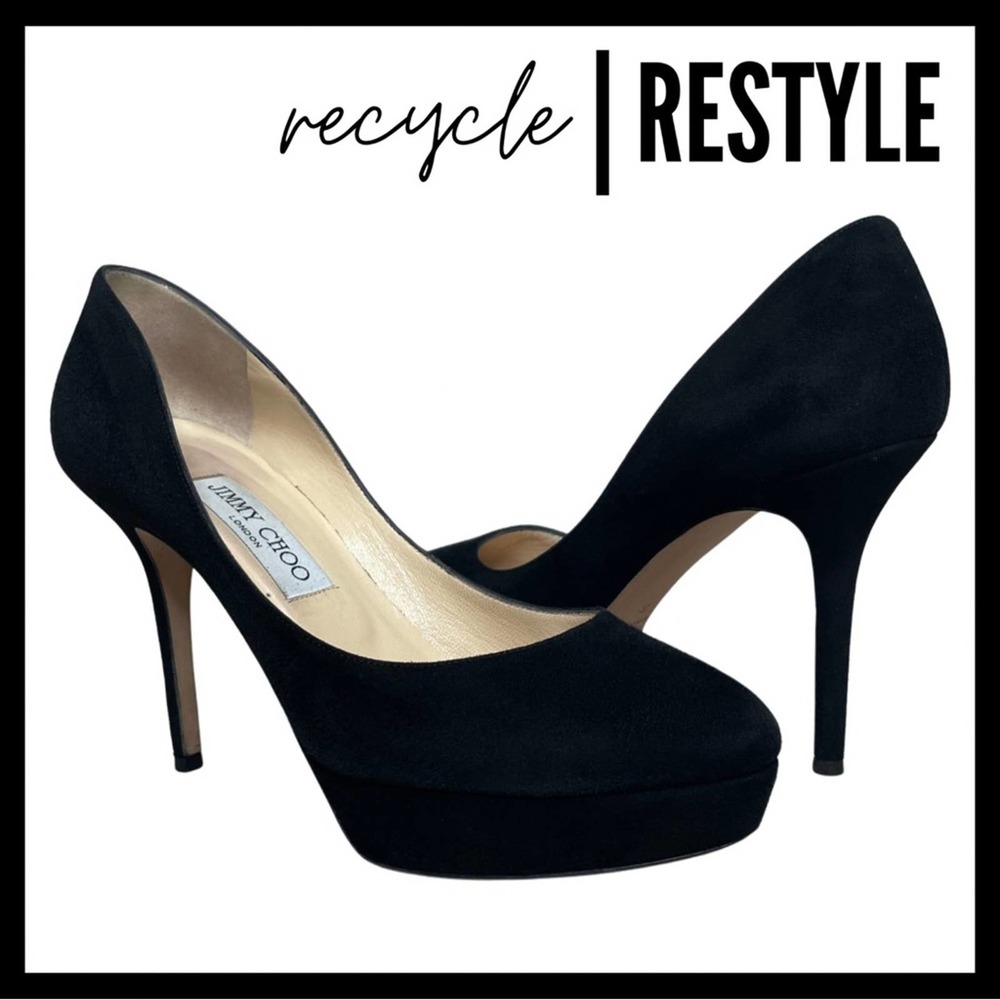Jimmy Choo Cosmic Black Suede Pumps
